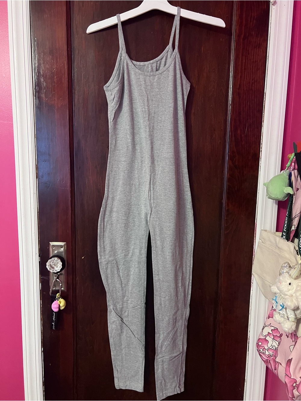 Classic Grey Women's Jumpsuit with Spaghetti Straps